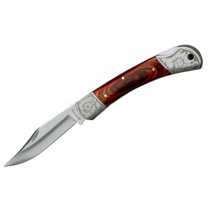 Boker Knives Magnum Pakkawood Pocket Knife 3.63" Clip Point 420 Satin Blade Pakka Wood Handle Brown - Boker Knives