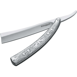 Boker Knives Fleet Street Razor Pocket Knife 4.84" Razor 440A Satin Blade Steel Handle Silver - Boker Knives
