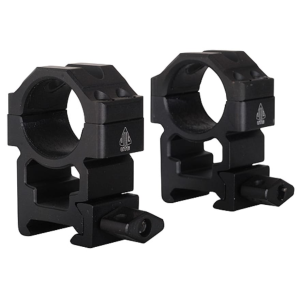 UTG Max Strength Tactical 4 Hole QD Twist Lock Picatinny 1" Scope Rings Matte Black High - Utg