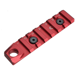 Strike Industries LINK Picatinny Rail Section 7-Slot with QD Socket M-LOK, KeyMod Aluminum Red - Strike Industries