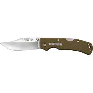 Cold Steel Double Safe Hunter Pocket Knife 3.5" Clip Point 8Cr13MoV Stainless Blade Glass Reinforced Nylon (GRN) Handle OD Green/ Black - Cold Steel