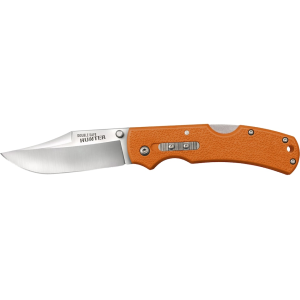Cold Steel Double Safe Hunter Pocket Knife 3.5" Clip Point 8Cr13MoV Stainless Blade Glass Reinforced Nylon (GRN) Handle Orange - Cold Steel