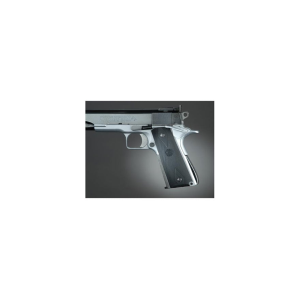 Hogue Rubber Grip Panels Checkered with Diamonds 1911 Government, Commander Black