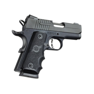 Hogue Wraparound Rubber Grips with Finger Grooves for 1911 Officer Black
