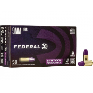 eral Syntech Training Match 9mm Luger 147 Grain Federal TSJ Total Synthetic Jacket (TSJ) Box Of 50 Ammo