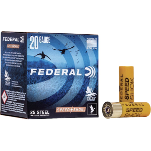 eral Speed-Shok Waterfowl 20 Gauge 3 #1 Steel Shot 7/8 Oz Box Of 25 Ammo