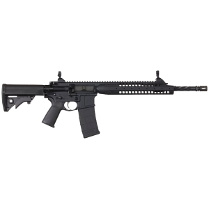 LWRC Ic-a5 Semi Automatic Rifle 5.56x45mm Nato 14.7" Fluted Black Threaded Barrel Black Frame Black Collapsible Stock