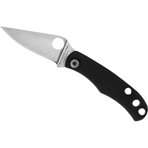 Spyderco Bug Pocket Knife 1.27" Clip Point Sandvik 12C27 Satin Blade G-10 Handle Black - Spyderco