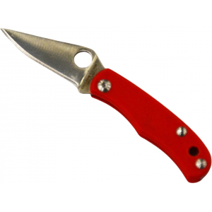 Spyderco Bug Pocket Knife 1.27" Clip Point Sandvik 12C27 Satin Blade G-10 Handle Red - Spyderco