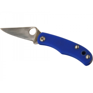 Spyderco Bug Pocket Knife 1.27" Clip Point Sandvik 12C27 Satin Blade G-10 Handle Blue - Spyderco