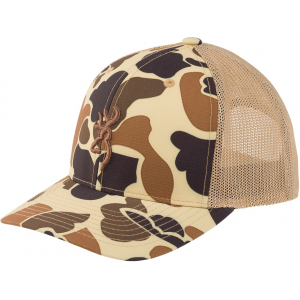 Browning Mens Cupped Up Mesh Back Hat Vintage Tan