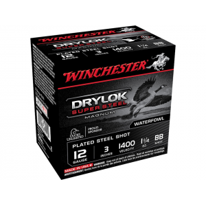 chester Drylok Super Steel Magnum Waterfowl 12 Gauge 3 BB Steel Shot 1-1/4 Oz Box Of 25 Ammo