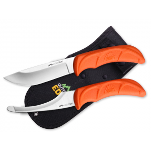 Outdoor Edge Jaeger Pair Fixed Blade Knife Set 420J2 Stainless Steel Satin Blade Polymer Handle Orange - Outdoor Edge