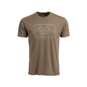 VORTEX OPTICS Men's Trigger Press Short Sleeve Crew Neck T Shirt Coyote Heather Large