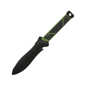 SOG Rip Tide Fixed Blade Knife 6.5" Spine Serrated Spear Point 3Cr13 Black Powder Coat Blade TPR Overmold Handle Black/Green - Sog