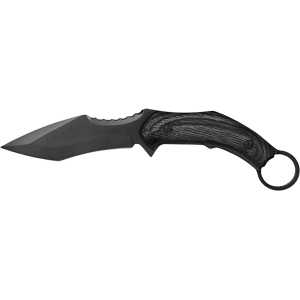 SOG Phantom Edge Fixed Blade Knife 4.75" Karambit 3Cr13 Black Blade Pakka Wood Handle Black - Sog
