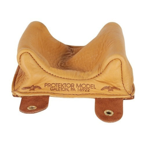 Protektor Large Owl Rifle Front Shooting Rest Bag Leather Tan Unfilled - Protektor