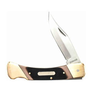 Old Timer Cave Bear Pocket Knife 3.9" Clip Point 7Cr17MoV Satin Blade Delrin Handle Brown - Old Timer