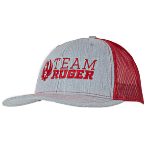 Ruger Mens Logo Meshback Hat Gray/Red - Ruger
