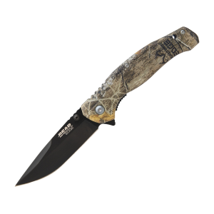 Bear & Son 61537 Folding Knife 3.25" Drop Point 440 Black Blade Zytel Handle Realtree Edge - Bear & Son
