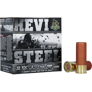 i-Shot Hevi-Steel Waterfowl 12 Gauge 2-3/4 #2 Steel Shot 1-1/8 Oz Box Of 25 Ammo