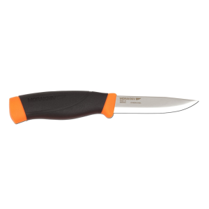 Morakniv Companion HD Fixed Blade Knife 4.1" Clip Point Carbon Polished Blade Polymer Handle Black/Orange - Morakniv