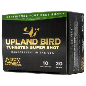 Apex Upland Bird TSS 20 Gauge Ammo 3 #8 Tungsten Shot 3/4 Oz Case Of 100 (10 Boxes Of 10) x Upland Bird TSS 20 Gauge 3 #8 Tungsten Shot 3/4 Oz Case Of 100 (10 Boxes Of 10) Ammo