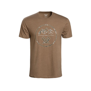 VORTEX OPTICS Men's Three Peaks Short Sleeve Crew Neck T Shirt Coyote Heather 2XL