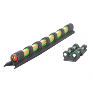 TRUGLO Gobble Dot Turkey Sight Set Universal Fits Shotgun with Vent Rib Fiber Optic Dual Color Red/Green Front, Green Notched Rear