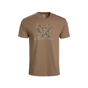 VORTEX OPTICS Men's Camo Logo Short Sleeve Crew Neck T Shirt Coyote Heather 2XL