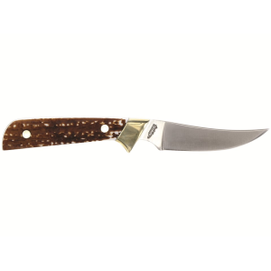 Uncle Henry Stagalon Fixed Blade Knife 3.4" Clip Point 7Cr17MoV Stainless Blade Bonelon Handle Stag - Uncle Henry