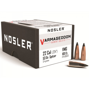 Nosler Varmageddon 22 Caliber (224 Diameter) Bullets 53 Grain Polymer Tip Box of 100 - Nosler