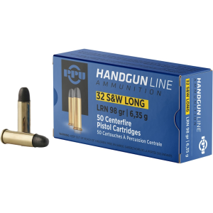 PPU 32 S&W Long Ammo 98 Grain Round Nose Box of 50