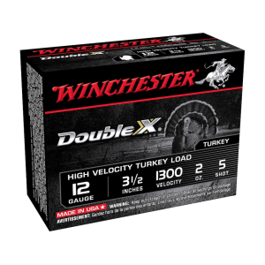 WINCHESTER Double X Turkey 12 Gauge Ammo 3-1/2" #5 Copper Plated Lead Shot 2 Oz Box Of 10