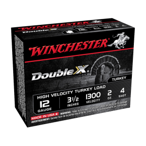 WINCHESTER Double X Turkey 12 Gauge Ammo 3-1/2" #4 Copper Plated Lead Shot 2 Oz Box Of 10
