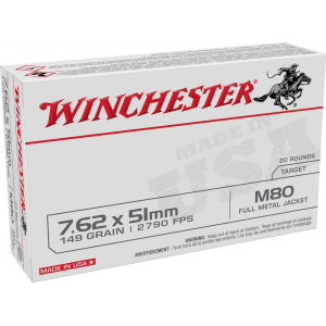 chester White Box USA 7.62x51mm NATO 149 Grain Full Metal Jacket Box Of 20 Ammo