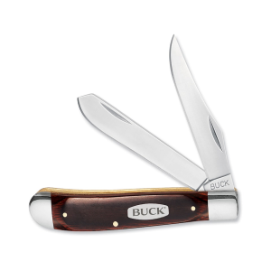 Buck Knives 382 Trapper Pocket Knife 2.625" Clip/Spey 420J2 Satin Blade Wood Handle - Buck Knives