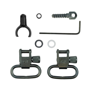 GrovTec Barrel Band Set 2-Piece Measure to Fit .775-.825" Tube Diameter Rear Screw Swivel Stud 1" Steel Black - Grovtec