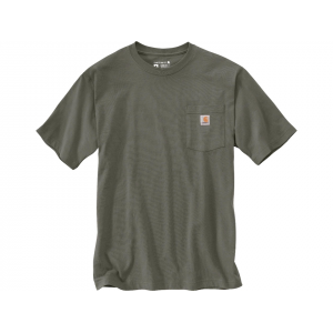 CARHARTT Men's K87 Loose Fit Heavyweight Short Sleeve Crew Neck Pocket T Shirt Dusty Olive Large Tall