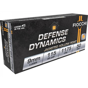 cchi Defense Dynamics 9mm Luger 115 Grain Jacketed Hollow Point Case Of 1000 (20 Boxes Of 50) Ammo