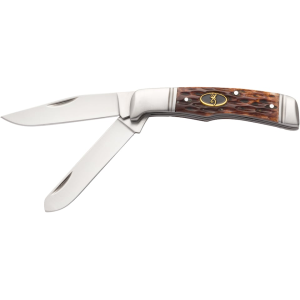 Browning Joint Venture Jigged Bone Pocket Knife 2.875" Clip and Spey Point 8Cr13MoV Stainless Mirror Polished Blade Jigged Bone Handle Bone - Browning