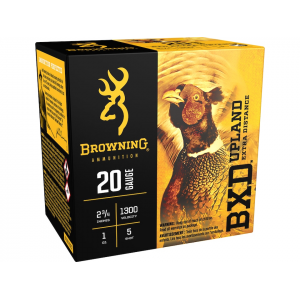 Browning BXD Upland 20 Gauge Ammo 2-3/4" #5 Nickel Plated Lead Shot 1 oz Box of 25 - Browning