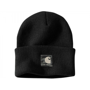 CARHARTT Men's Knit Camo Patch Beanie Black One Size Fits Most