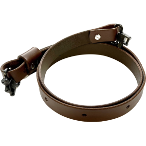 MidwayUSA Traditional Leather Rifle Sling with Sling Swivel Dark Brown - Midwayusa