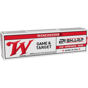 WINCHESTER Game & Target 21 Sharp Ammo 25 Grain Copper Matrix Flat Nose Lead Free Box Of 100