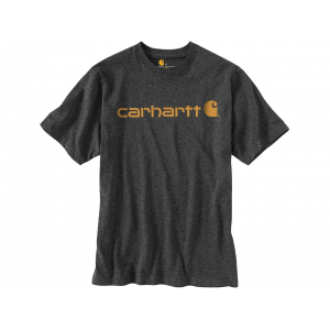CARHARTT Men's Loose Fit Heavyweight Logo Short Sleeve Crew Neck T Shirt Carbon Heather XL