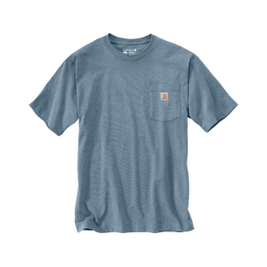 CARHARTT Men's K87 Loose Fit Heavyweight Short Sleeve Crew Neck Pocket T Shirt Thundercloud Heather Large Tall