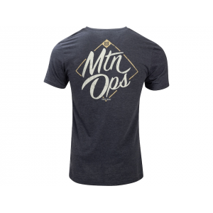 MTN OPS Men's Diamond Script Short Sleeve Crew Neck T Shirt Navy Heather Medium