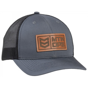 MTN OPS Mens Genuine Leather Patch Hat Charcoal