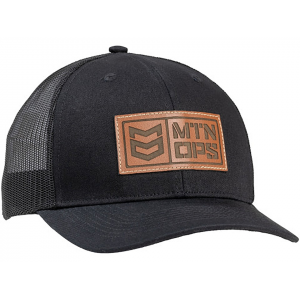 MTN OPS Mens Genuine Leather Patch Hat Black